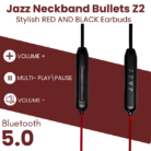JAZZ Neckband Bullets Z2 Black and Red 4