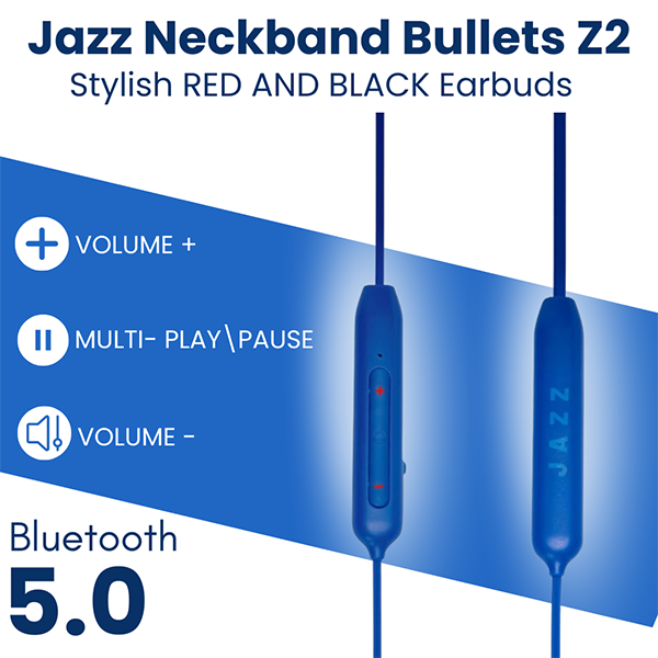 JAZZ Neckband Bullets Z2 Blue 4 JAZZ Neckband Bullets Z2 Blue 4